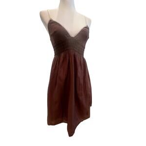 Zoey Beth Sundress Brown & White Lined - Women's Size Medium
